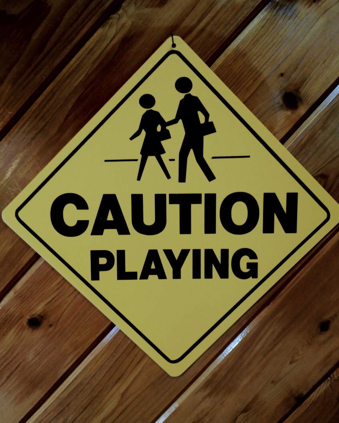 Caution Children Kids Playing Yellow Crossing Sign Novelty Xing Road Warning