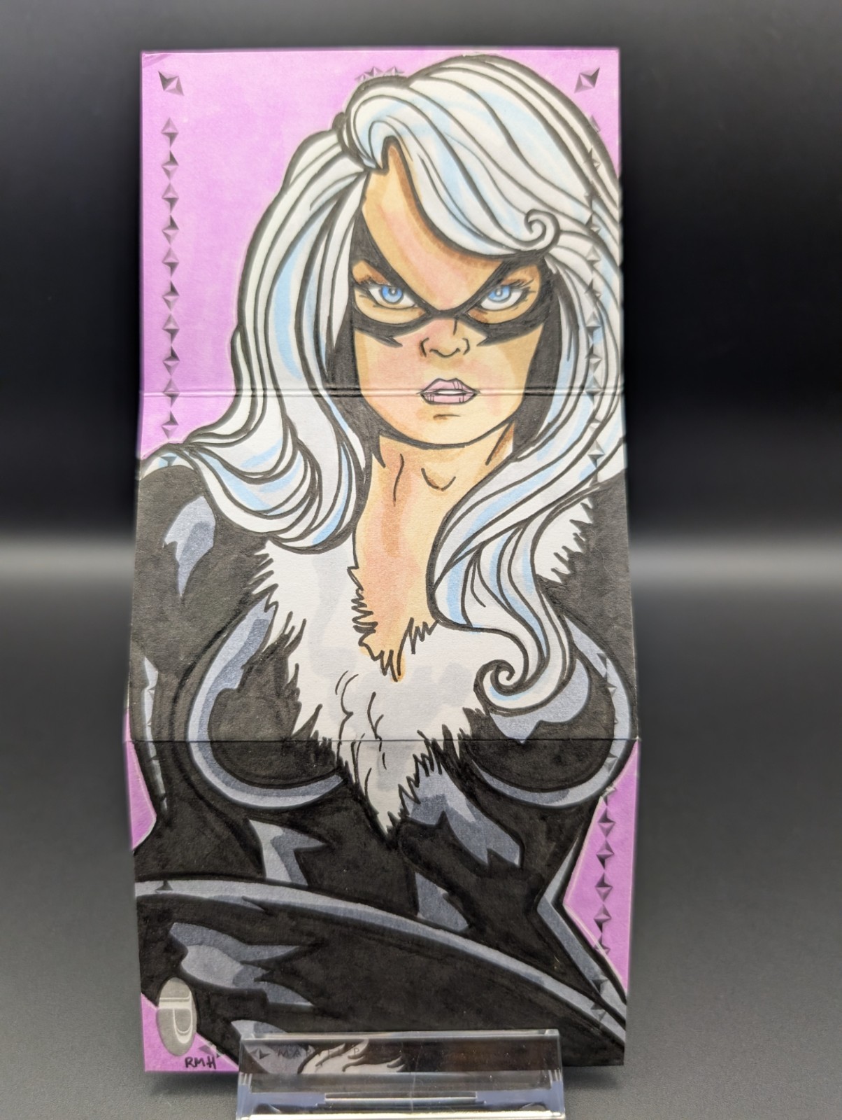 2019 Marvel Premier BLACK CAT Sketch by Rich Henneman - SP Triple Panel