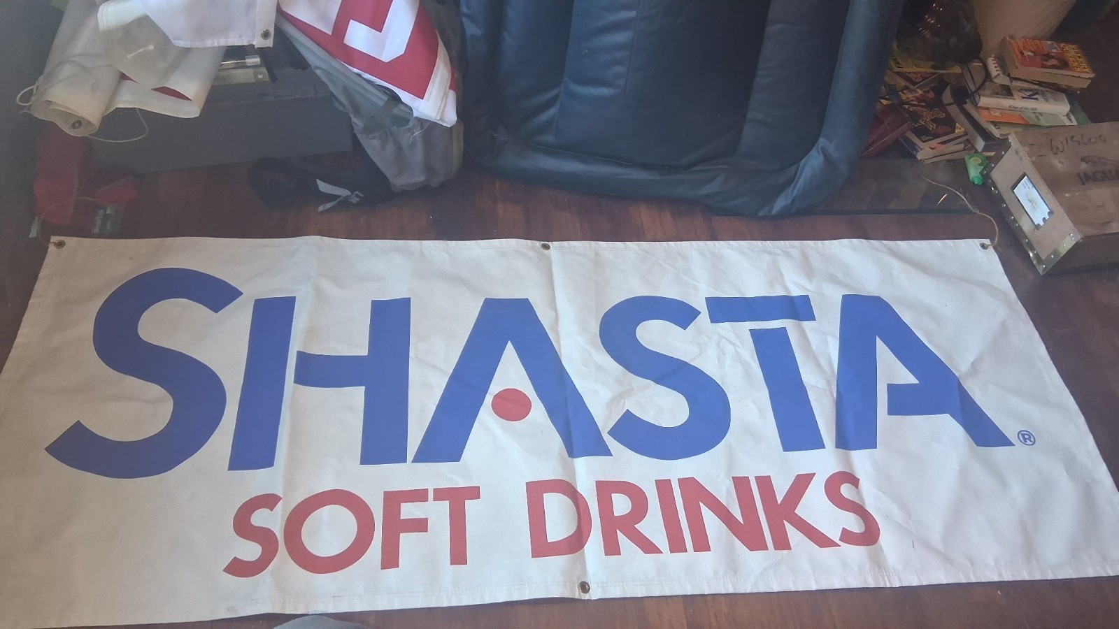 Vintage Shasta Soft Drinks Large 7 Ft Advertising Banner