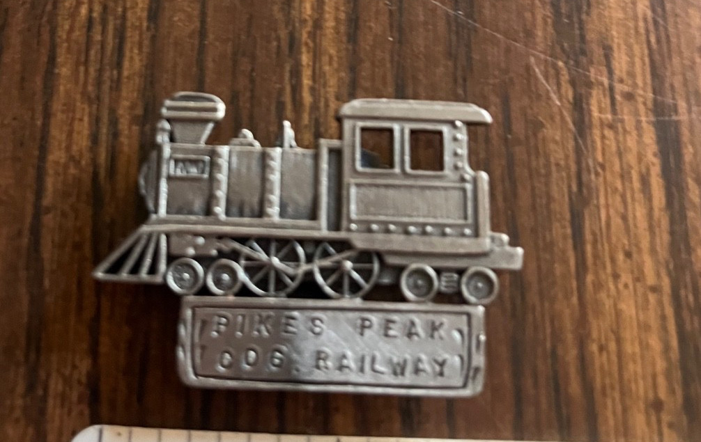 Vintage miniature Pikes Cog Railway Locomotive Train Metal Refrigerator Magnet