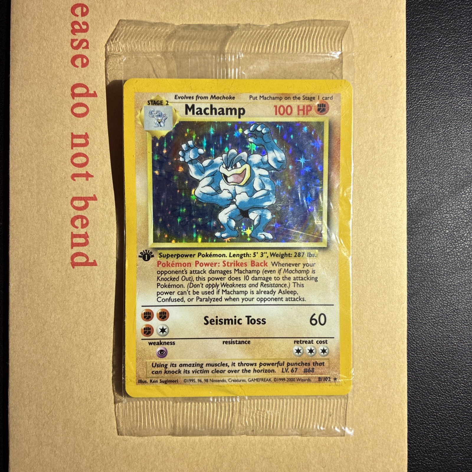 Machamp 8/102 1st Edition Base Set UK 4th Print Holo Pokemon Card WOTC Sealed