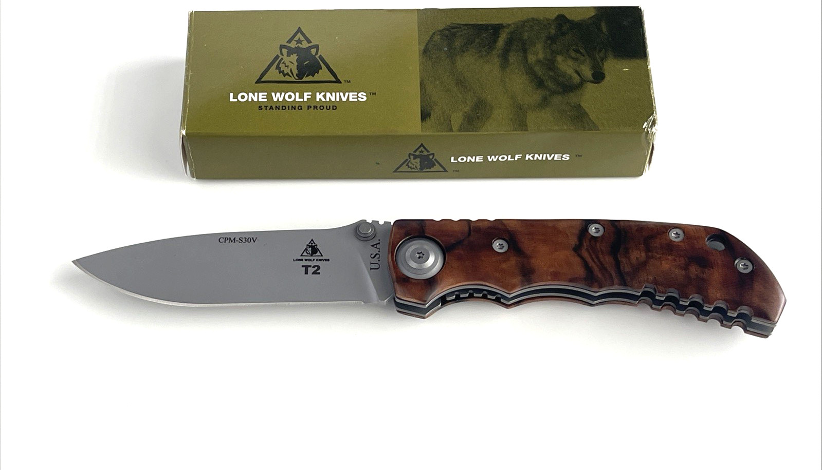 Lone Wolf LC14690 Harsey T2 Ranger Folding Knife CPM-S30V Titanium Walnut USA