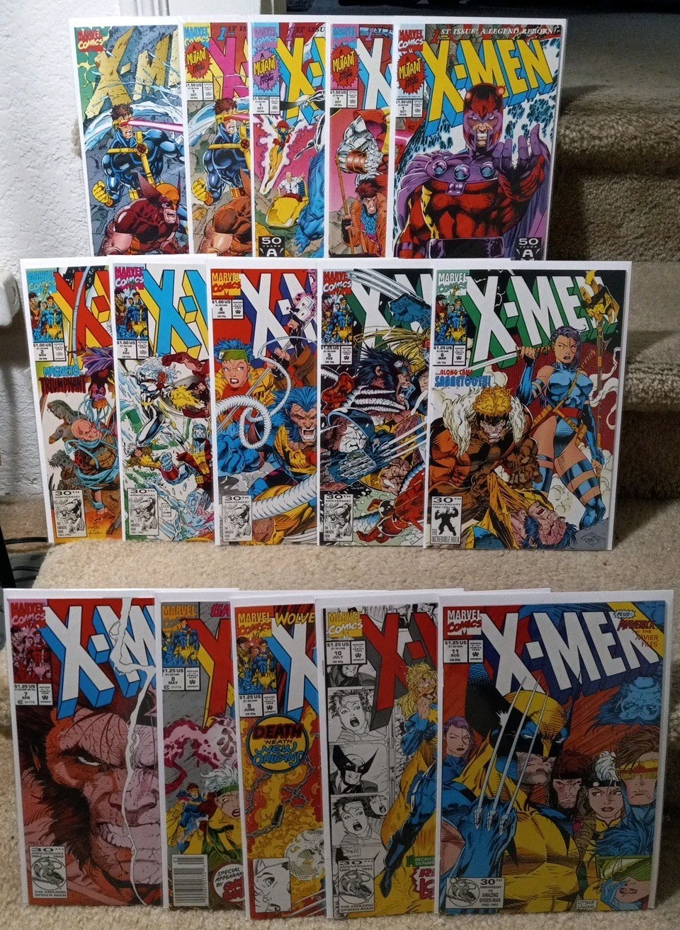X-Men #1-11 (1991) 15 Book Set All 5 Jim Lee #1 Covers & #4 1st Omega Red NM