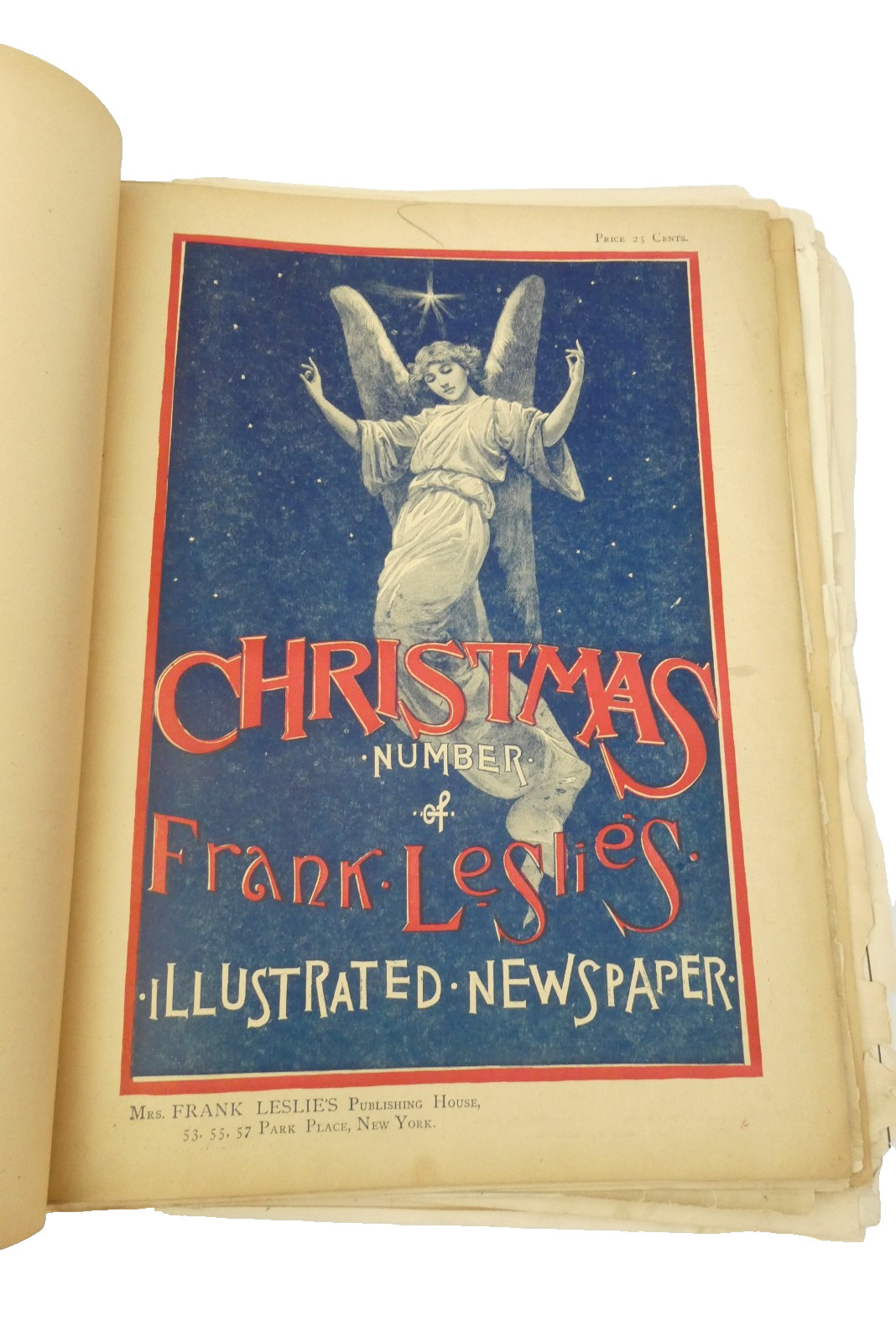 Victorian Christmas Newspaper Scrapbook Lot Harper Leslie Graphic 1885-1887