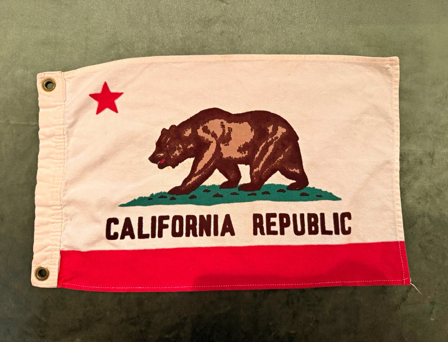 Vintage California Republic Bear Flag cotton with Grommets - State of California