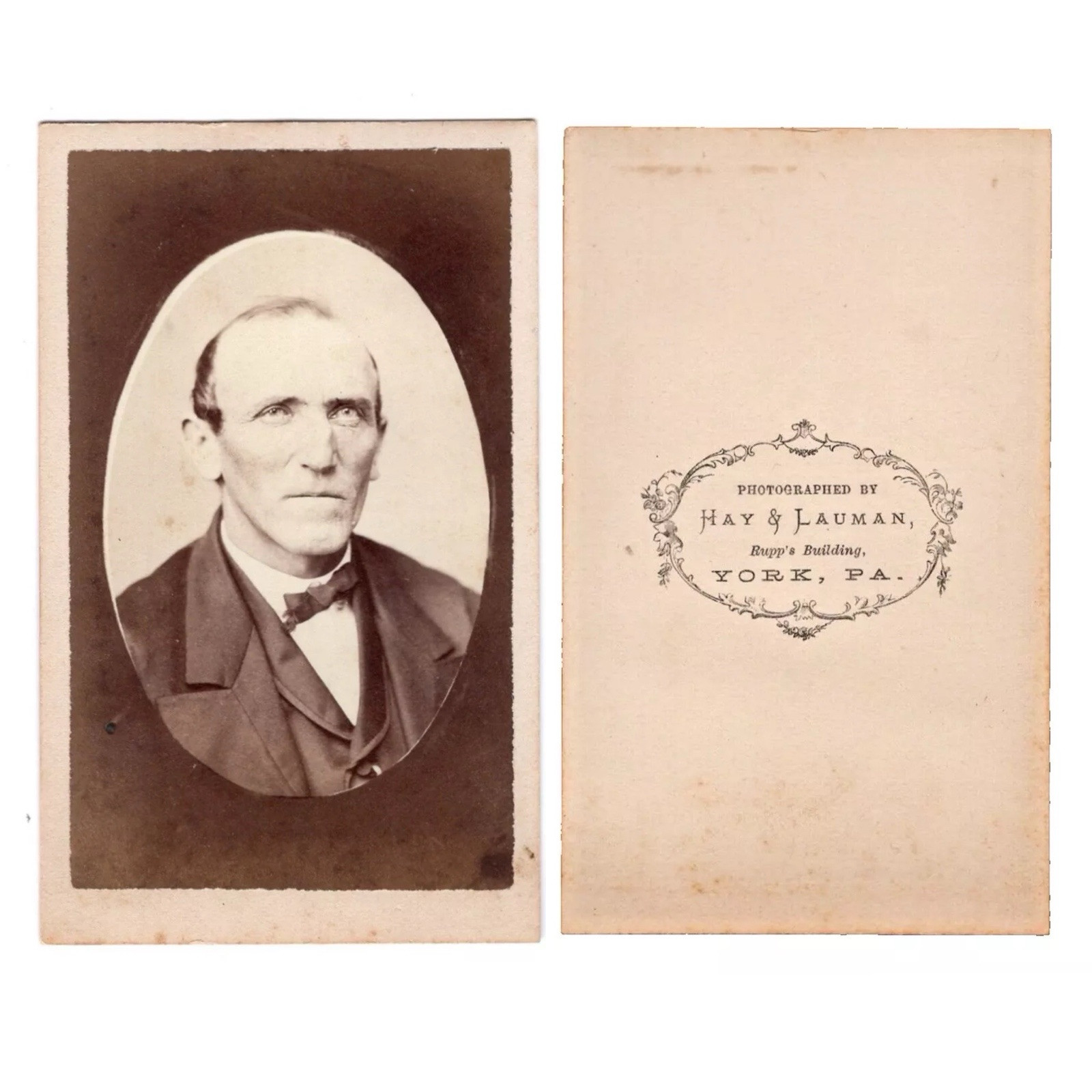 YORK PA 1860s 1870s Victorian Older Man CDV by HAY & LAUMAN
