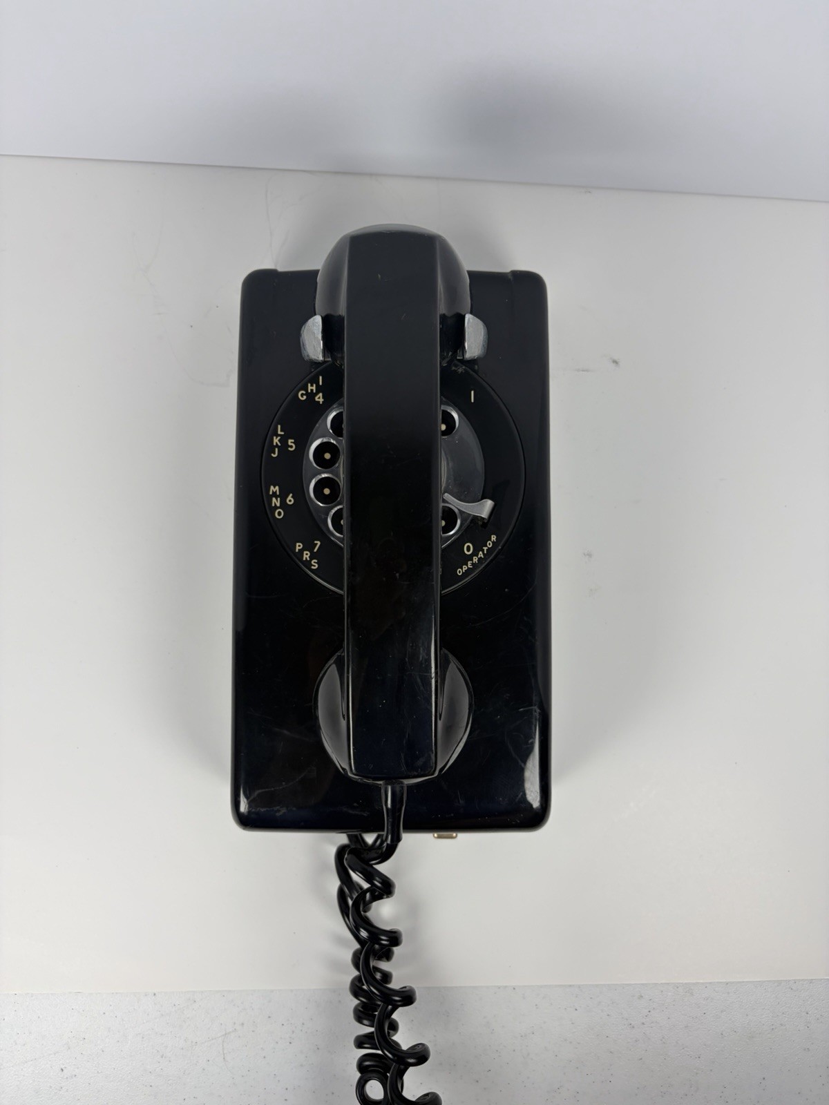 Vintage 1973 Stromberg Carlson 554 Black Rotary Dial Wall Phone Telephone