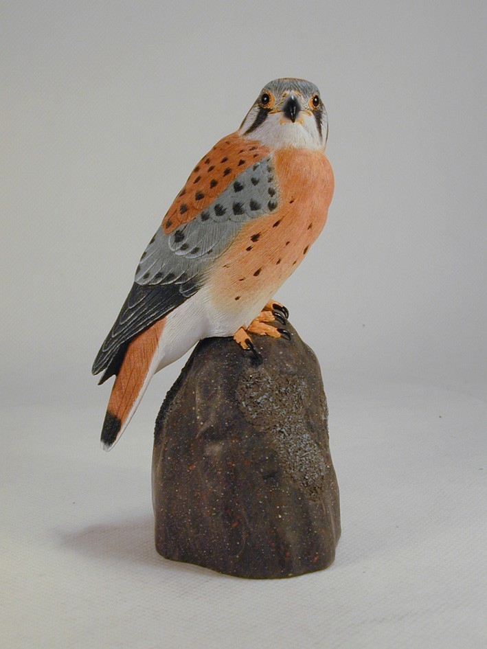 American Kestrel Original Wood Carving