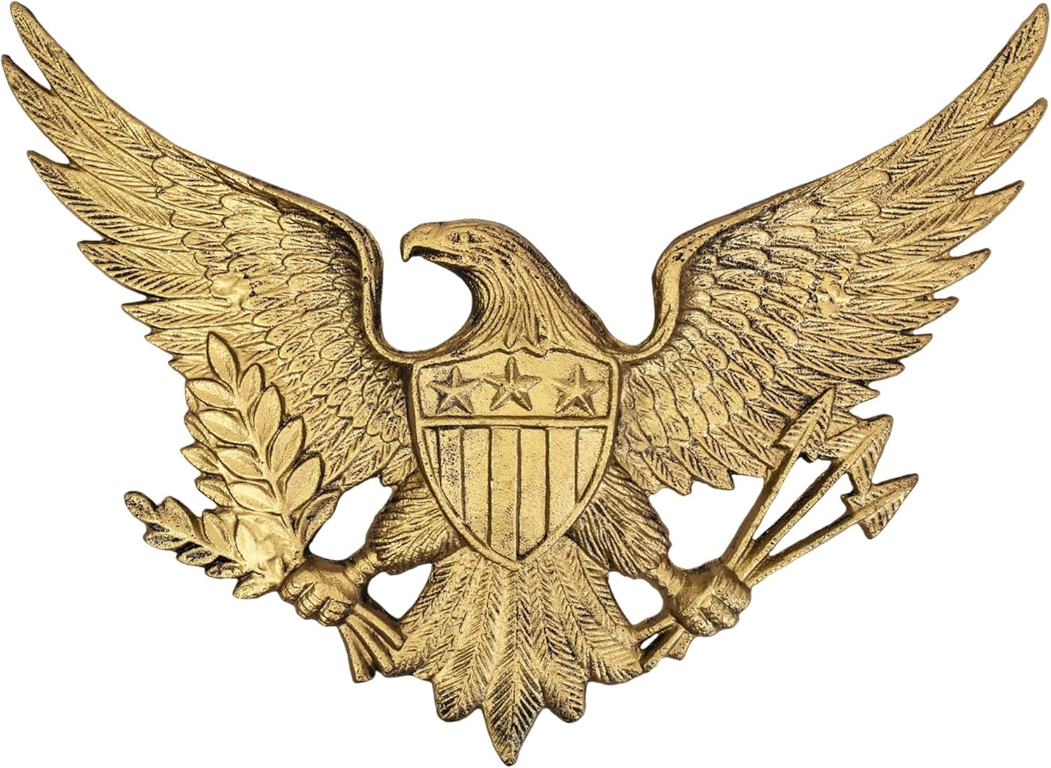 Linton Arst Cast Iron American Eagle Wall Decor, 3.79Lb Vintage Gold Eagle Statu Linton Arst Cast Iron American Eagle Wall Decor, 3.79Lb Vintage Gold Eagle Statu