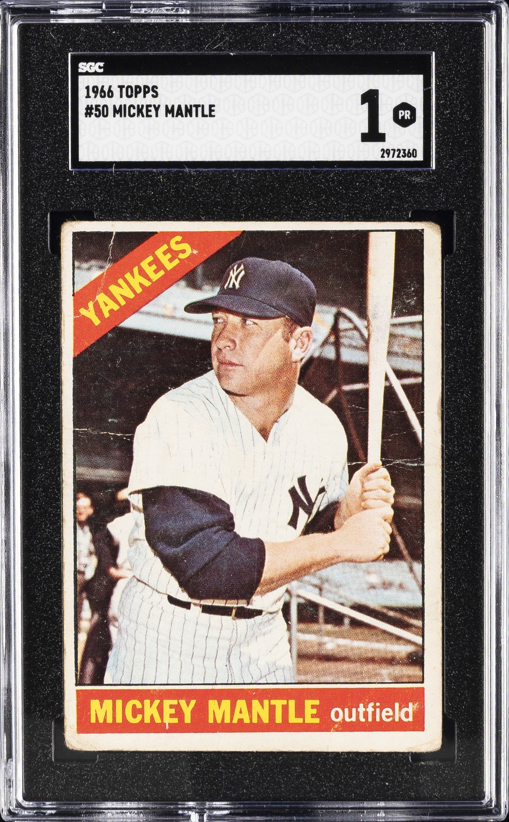 1966 TOPPS #50 MICKEY MANTLE SGC 1
