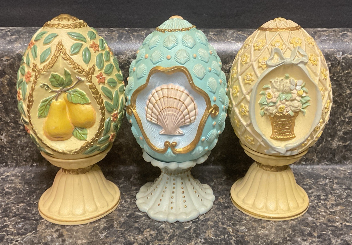1994 AVON Seasons Treasures Egg Collection Lot Of 3