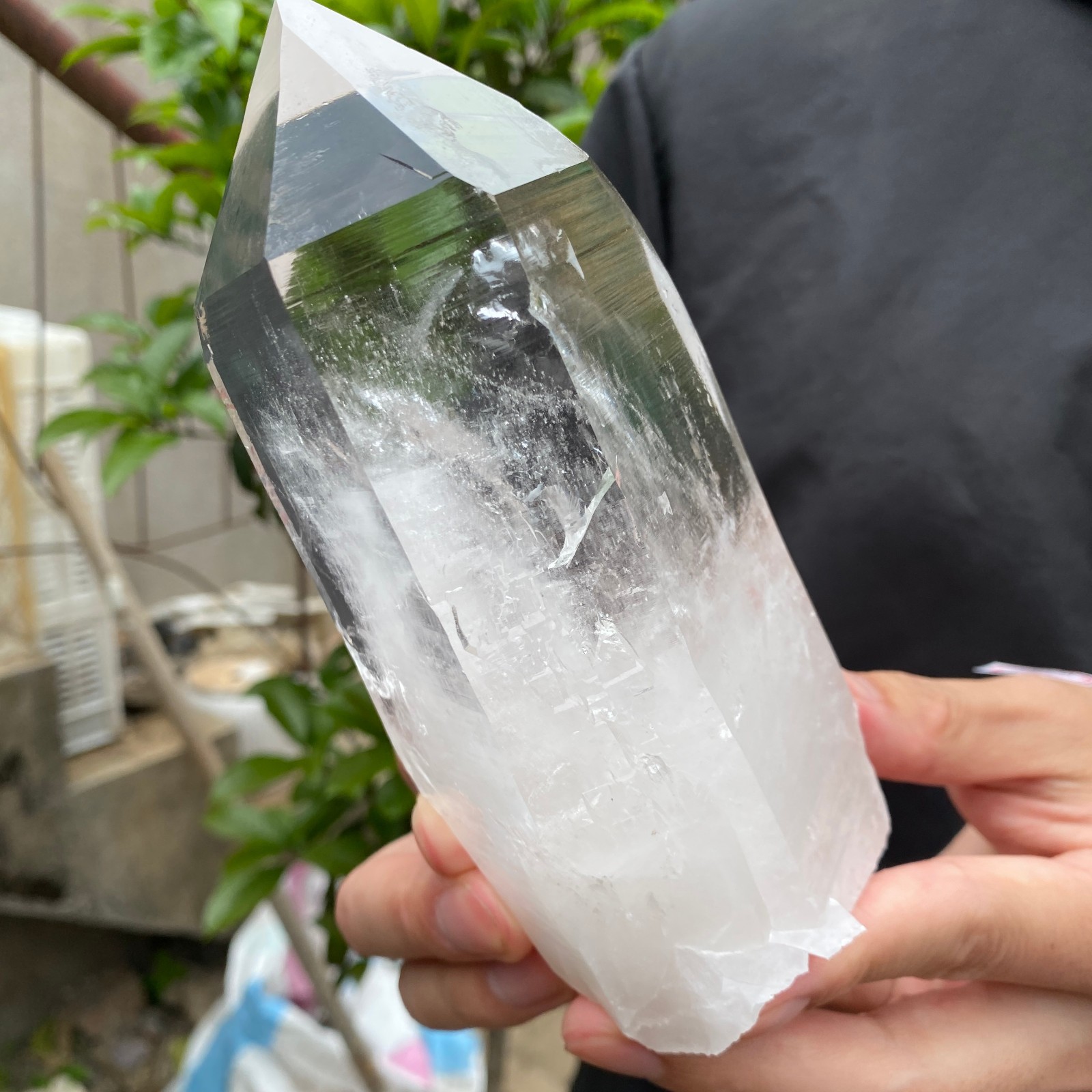 1080g A++Large Natural clear white Crystal Himalayan quartz cluster /mineralsls