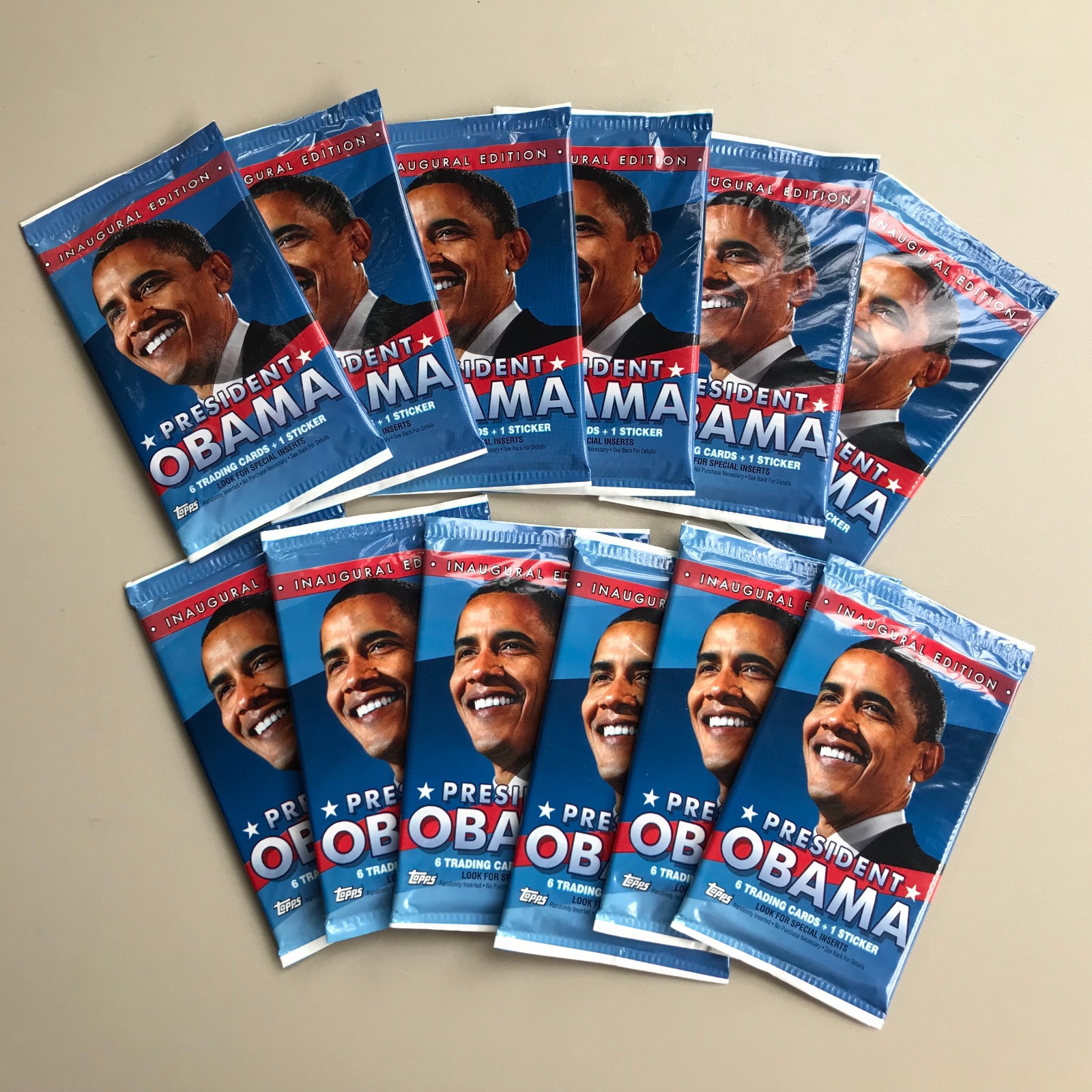 Topps President Obama 2008 2009 Inaugural Edition: 12 Unopened Sealed Packs