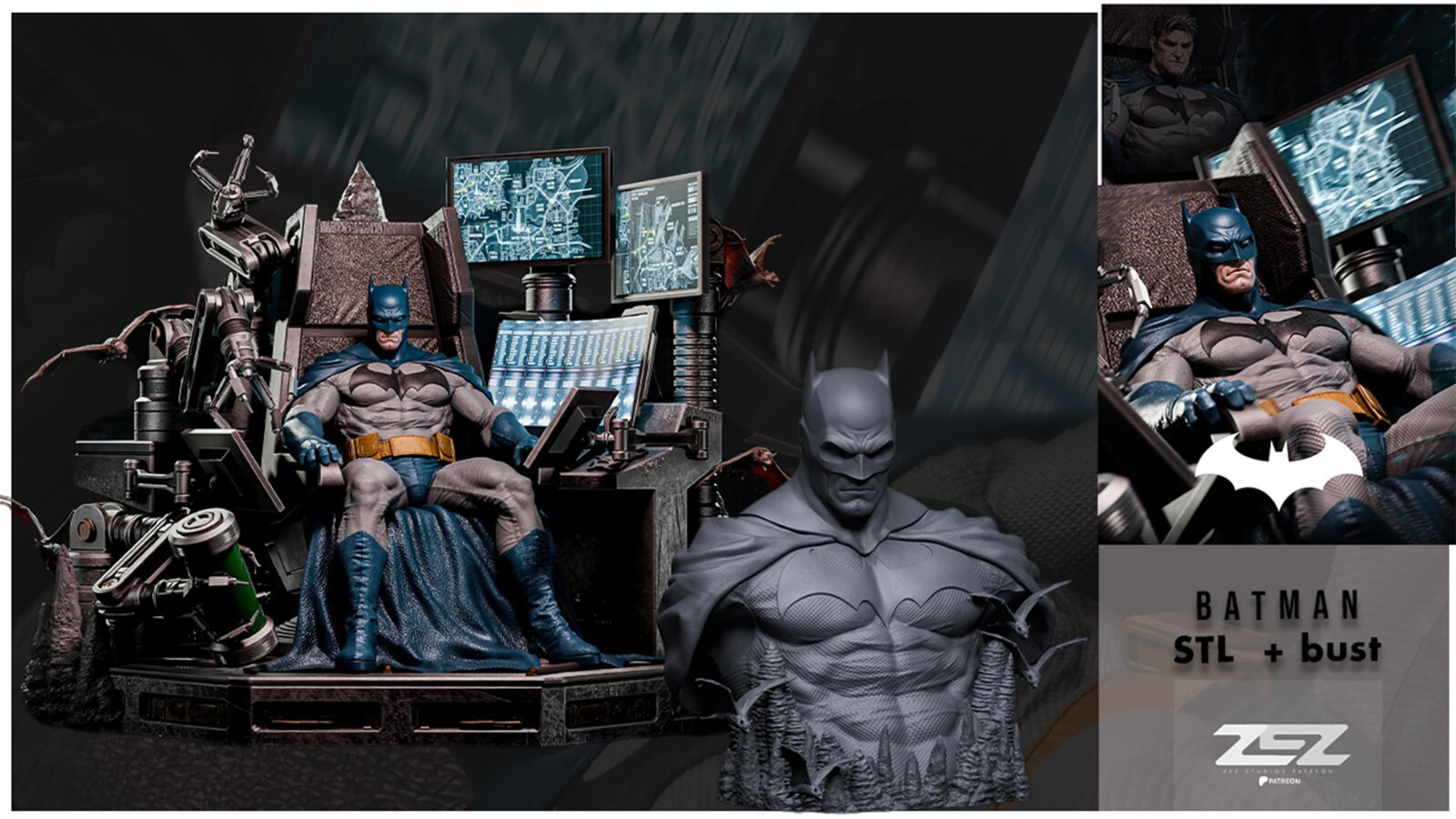 1:8 Batman Throne DC Fan Art UNPAINTED High Quality Garage Kit