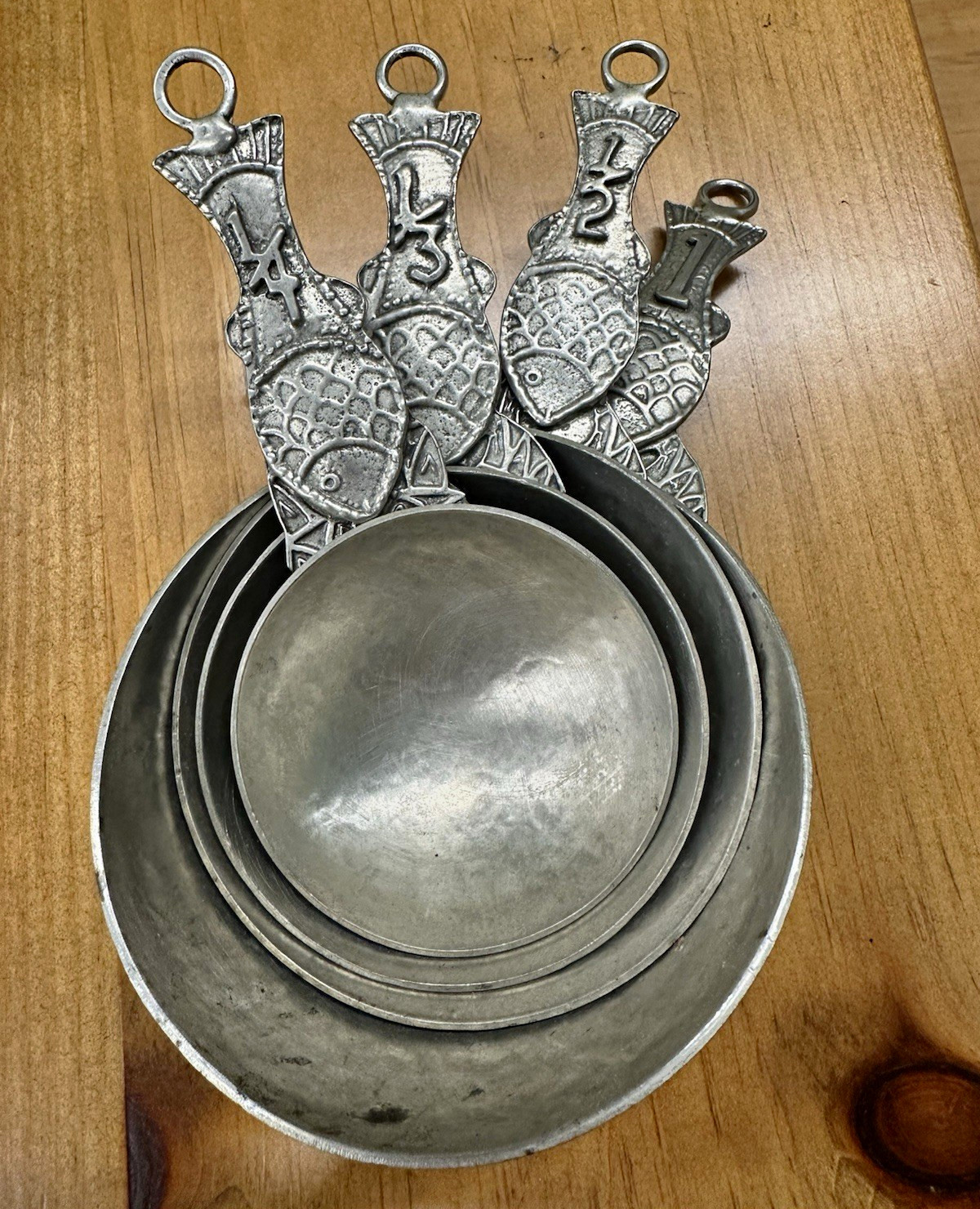 Vintage Pewter Crosby & Taylor Fish Measuring Cup 15’ long wall fixture included