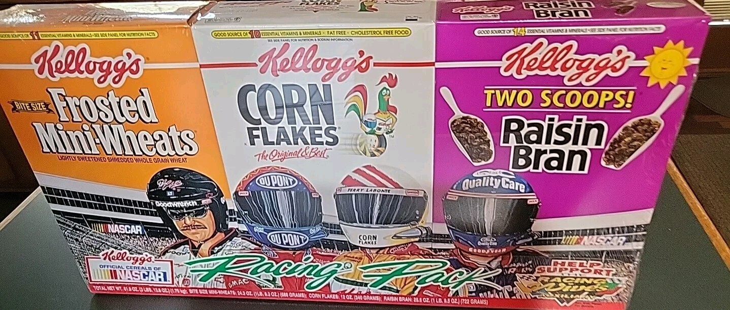 KELLOGG\'S Cereal Box RACING PACK 1997 Earnhardt Labonte Gordon Jarrett SEALED