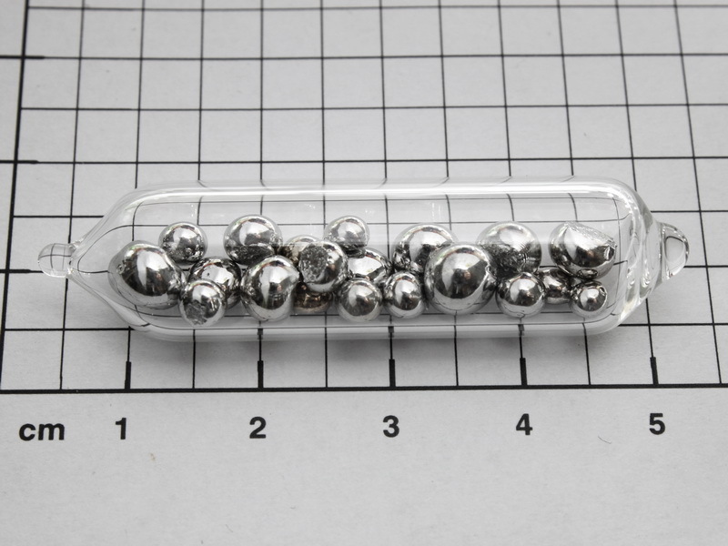 10 grams Ruthenium metal pellets sealed in ampoule - incl. COA 99.96% purity