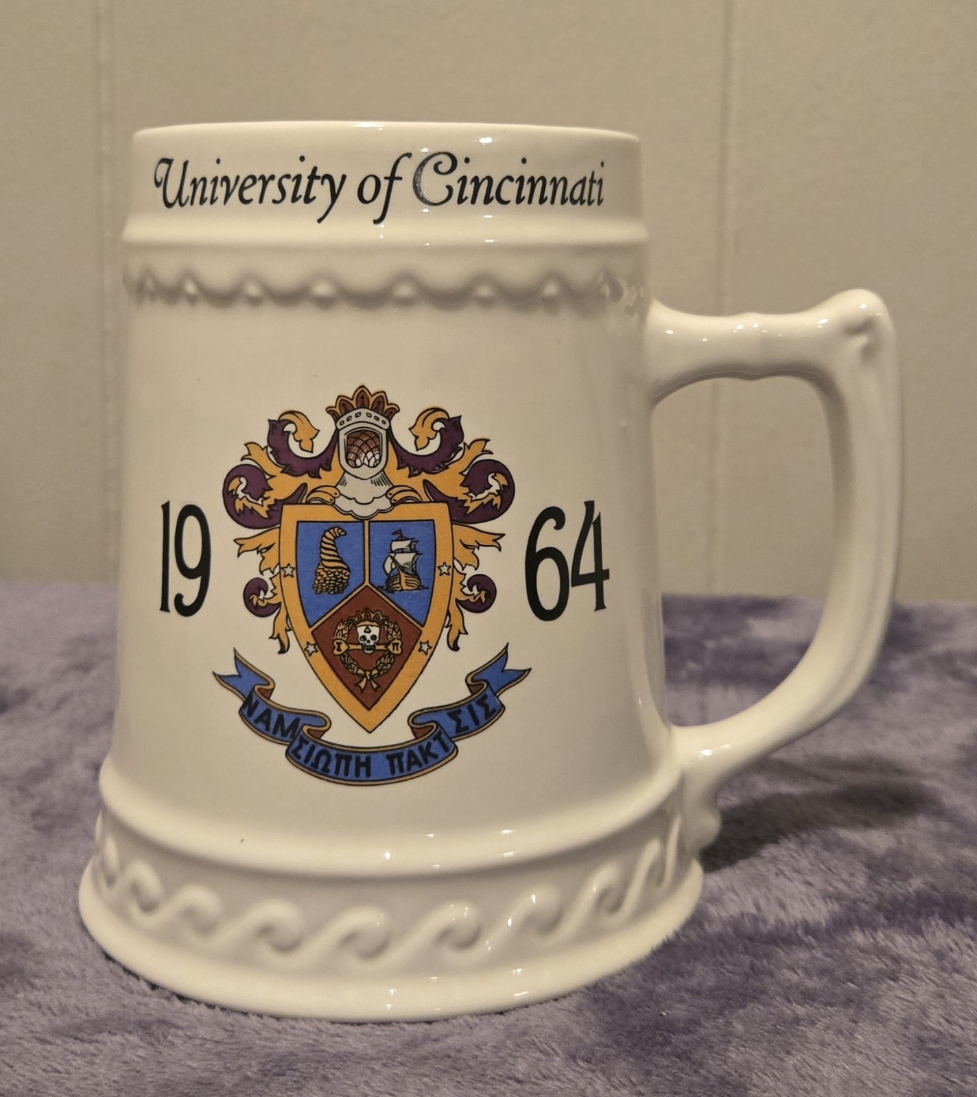 Vintage 1964 Delta Sigma Pi Fraternity University of Cincinnati ceramic stein