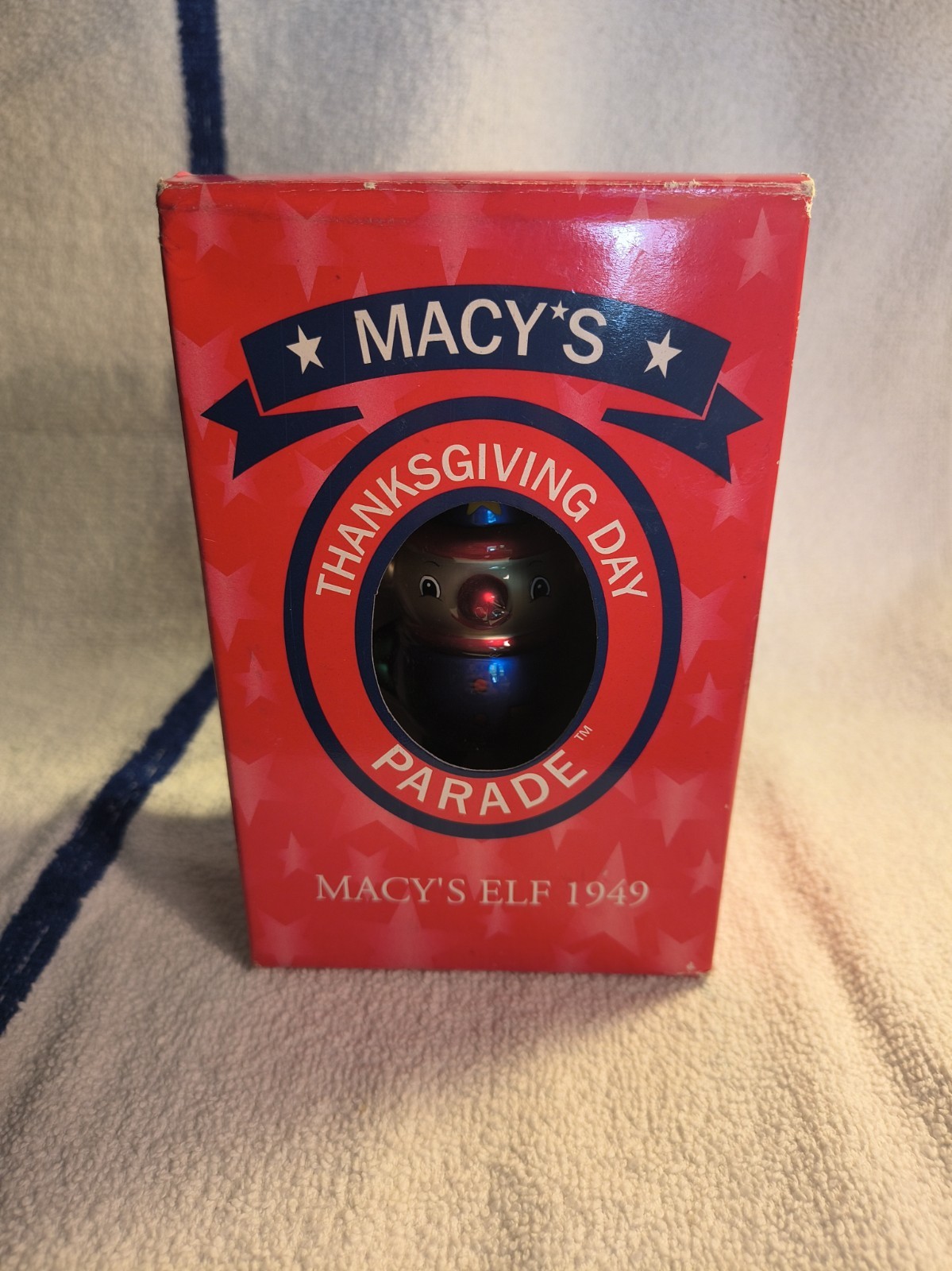 Vintage Macy's Thanksgiving Day Parade Ornament 1949 Elf Hand Blown Glass 2000