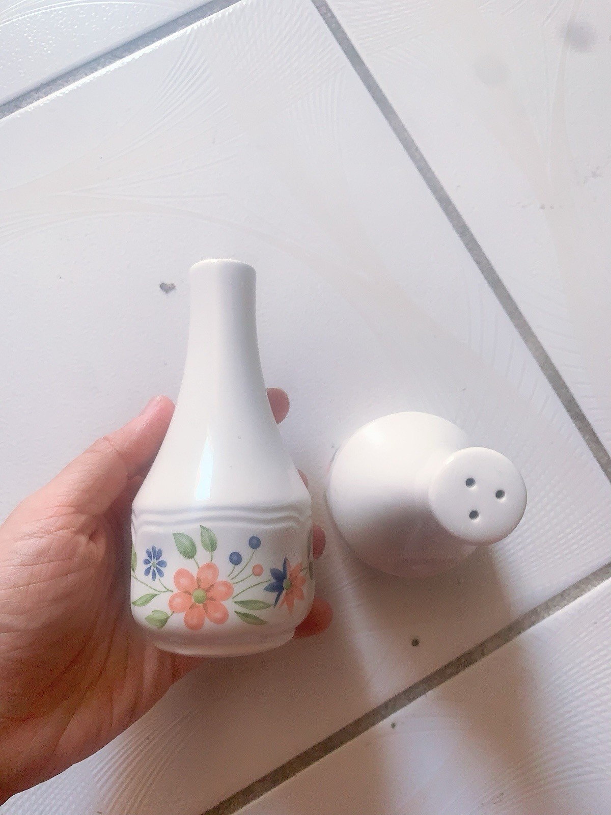 Vintage Japan Ceramic Salt and Pepper Shakers Floral
