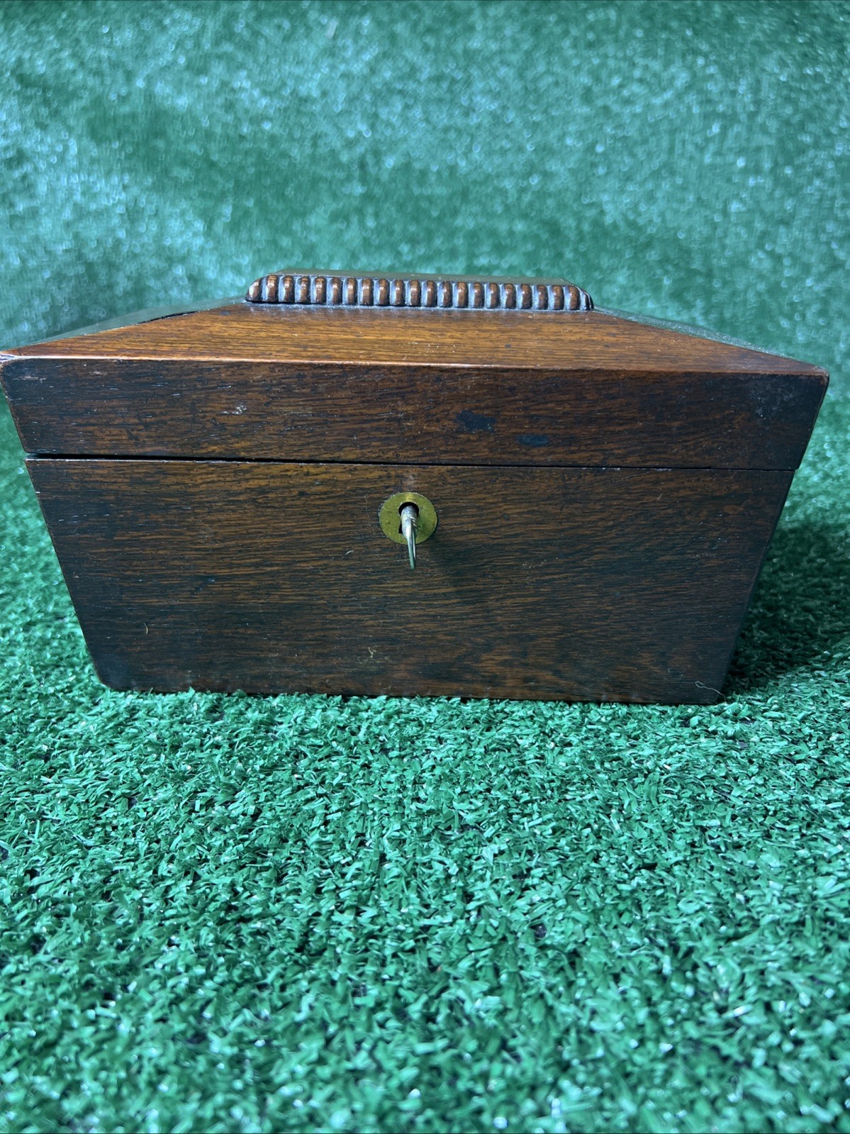 Antique Regency Quality Rosewood Tea Caddy 8” x 5.25” With Key 🔑