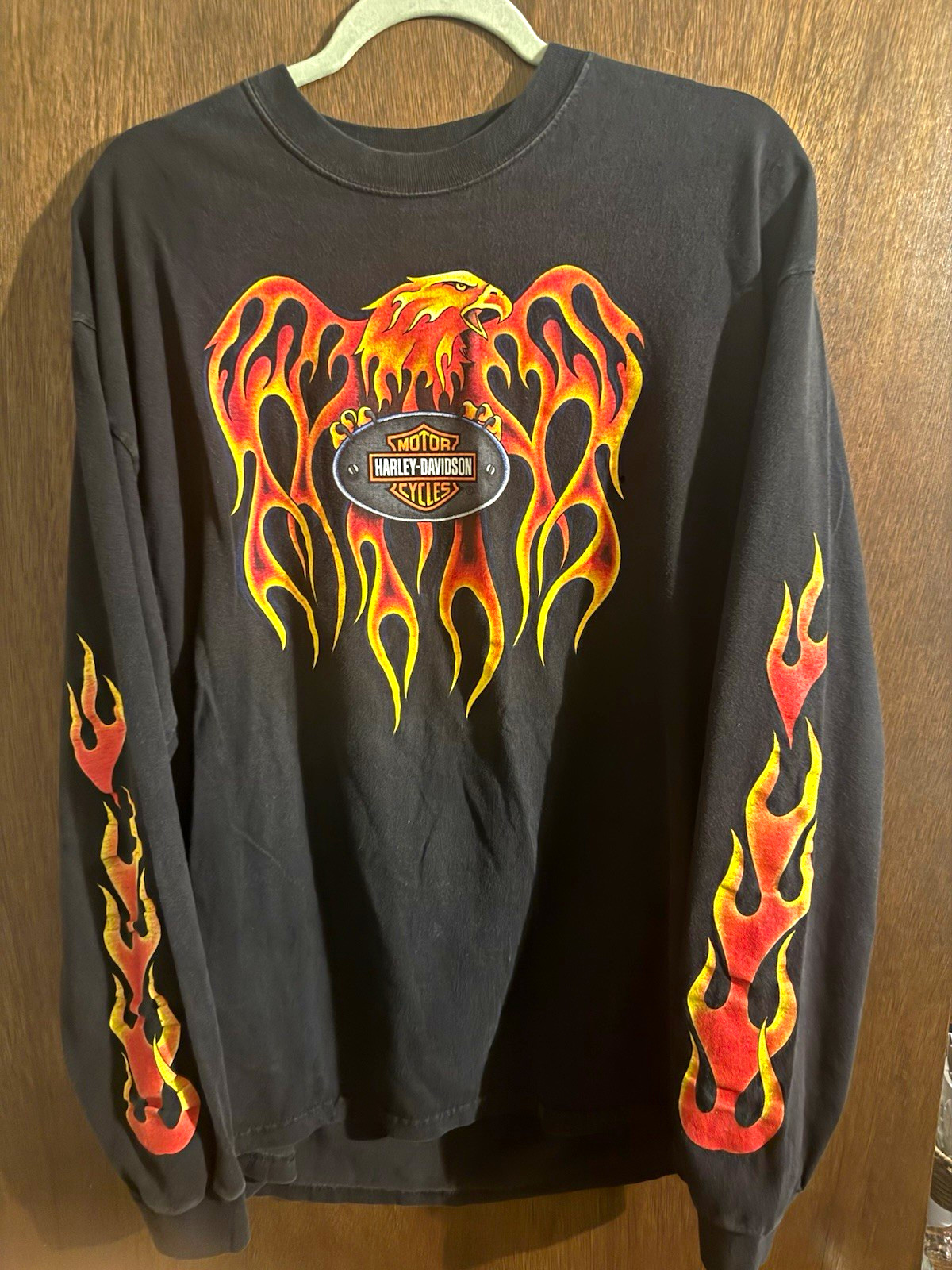 VTG GRAIL Harley-Davidson Chicago Illinois Flamer eagle  Long Sleeve T-Shirt XL