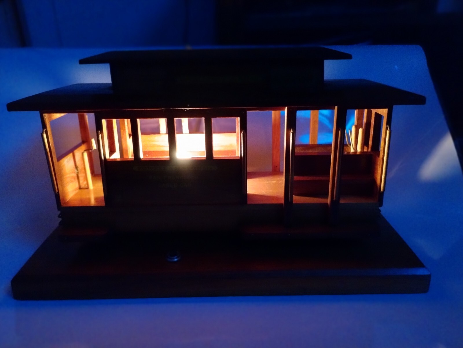  BEAUTIFUL ANTIQUE POWELL & MASON CABLE CAR #505 NIGHT LIGHT GREAT CONDITION