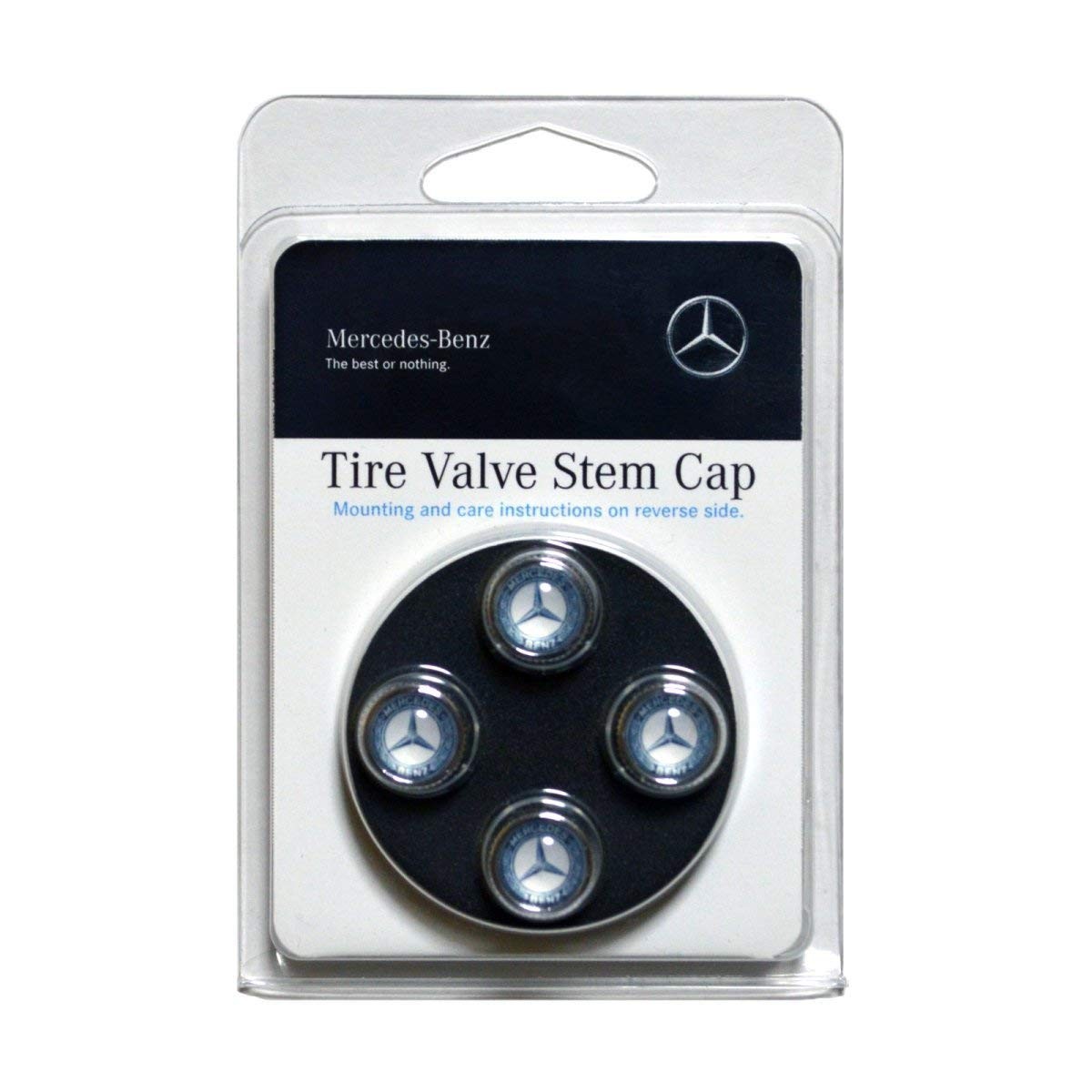 Mercedes Benz Genuine Q-6-40-8131 - Valve STEM CAPS, Blue Laurel Wreath