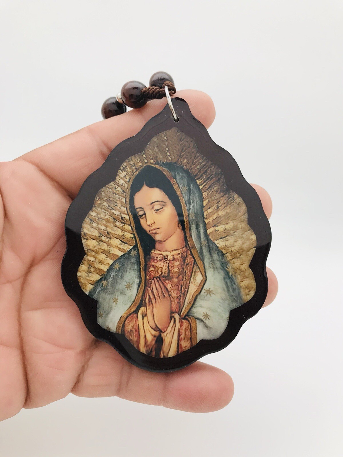 Virgen De GuadalupeWooden Medallion Blessing Décor Art Crib Auto Protection
