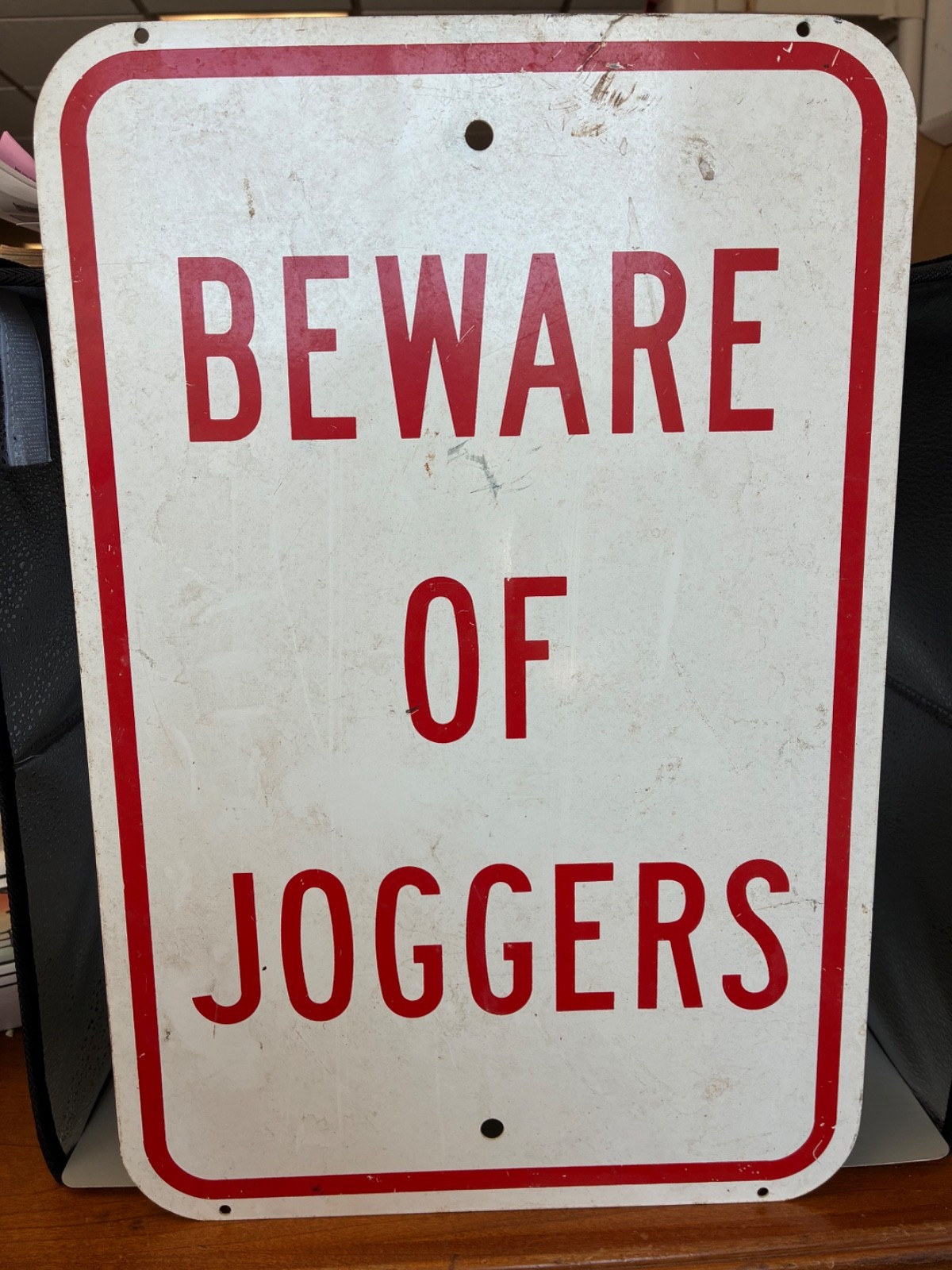 Beware of Jogger Heavy Metal Road Sign
