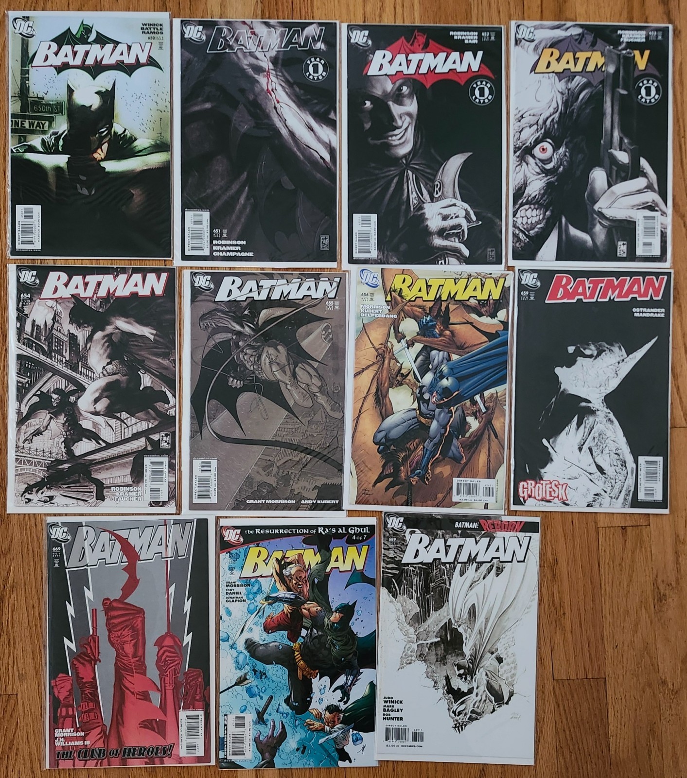 2006-08 DC Comics Batman #650-656, 659,669,671,689, New