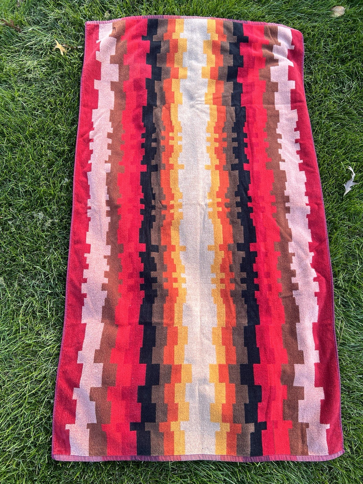 VTG Royal Terry Geometric Southwestern Beach Towel Colorful Brazil 30x56