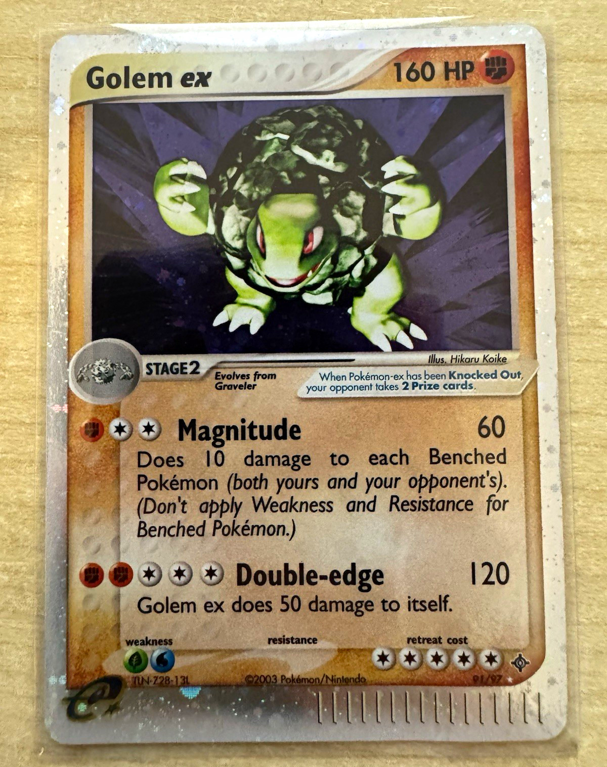 Pokemon TCG Golem ex 91/97 EX Dragon Ultra Rare Holo Eng 2003 LP