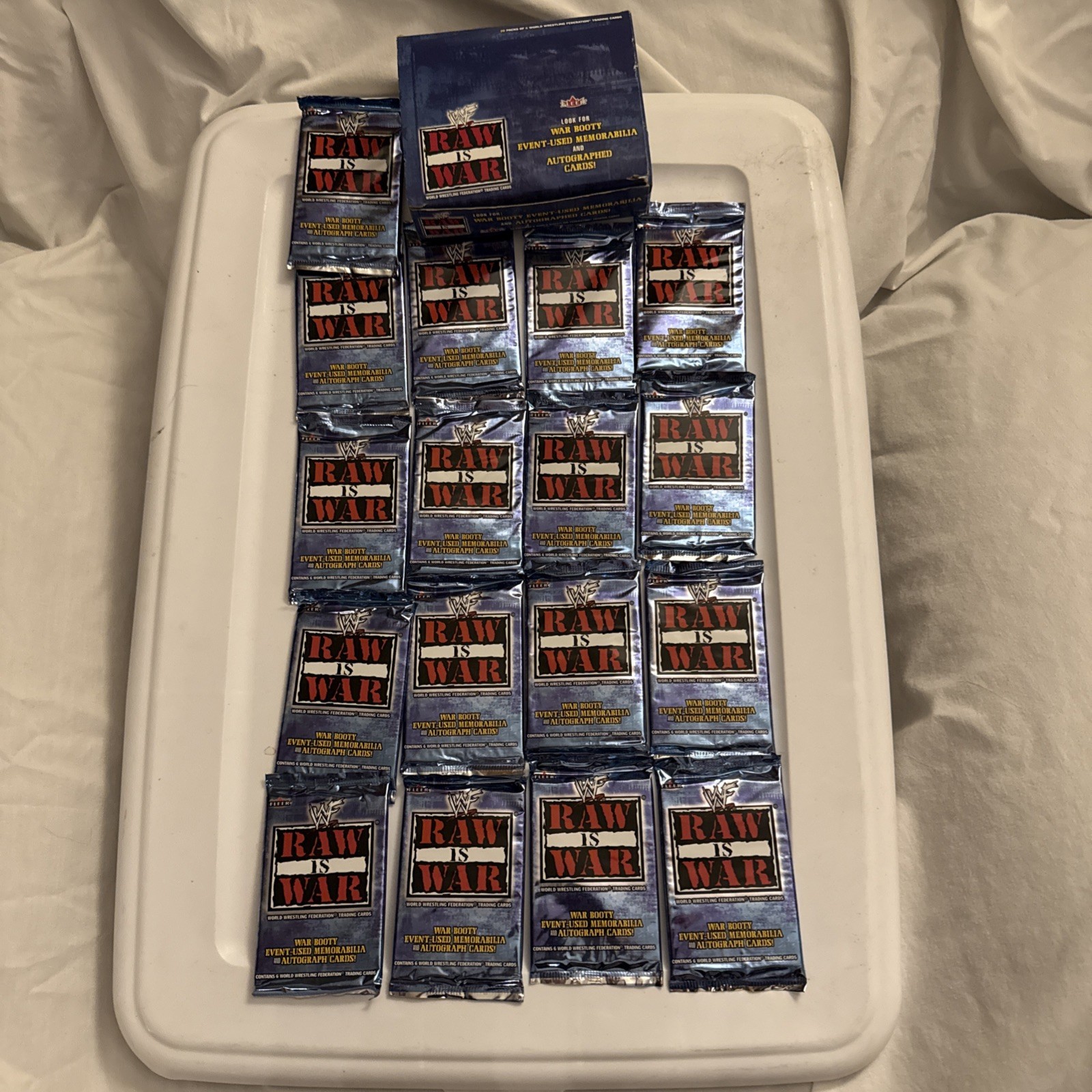 2001 Fleer WWF Raw Is War Sealed Packs. 17 Packs Sealed.