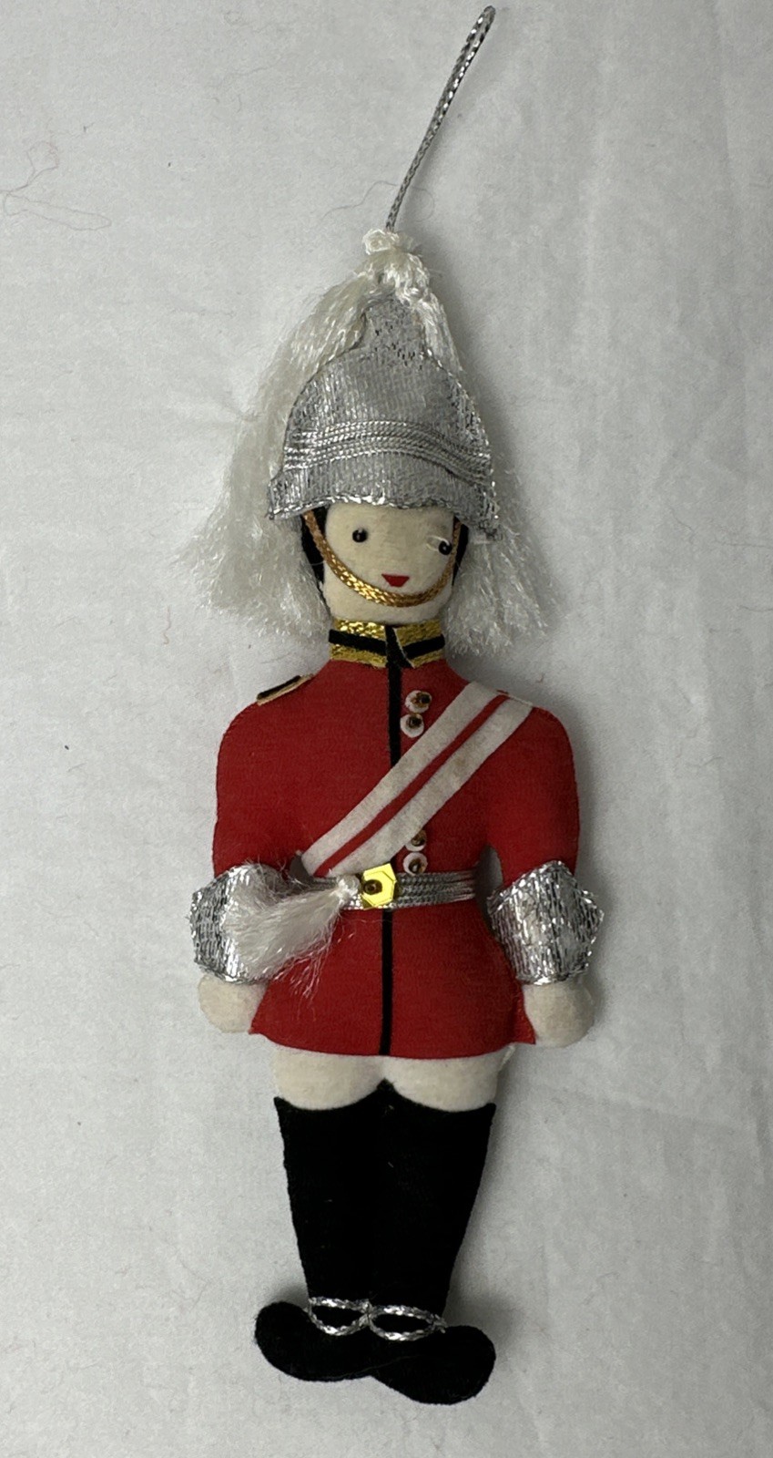 Rare Felt British soldier Christmas Ornament  Lifeguard Thailand Zardozi Embroid