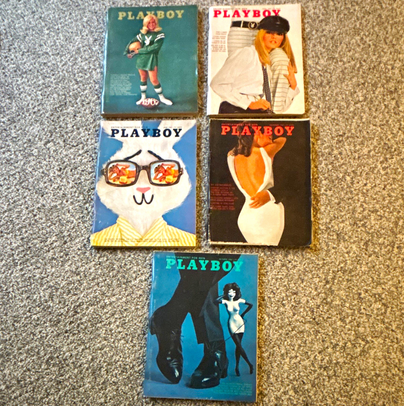 Vintage Playboy Magazine Lot of 5 Original 1967 Issues Apr Jun Sep Oct Nov