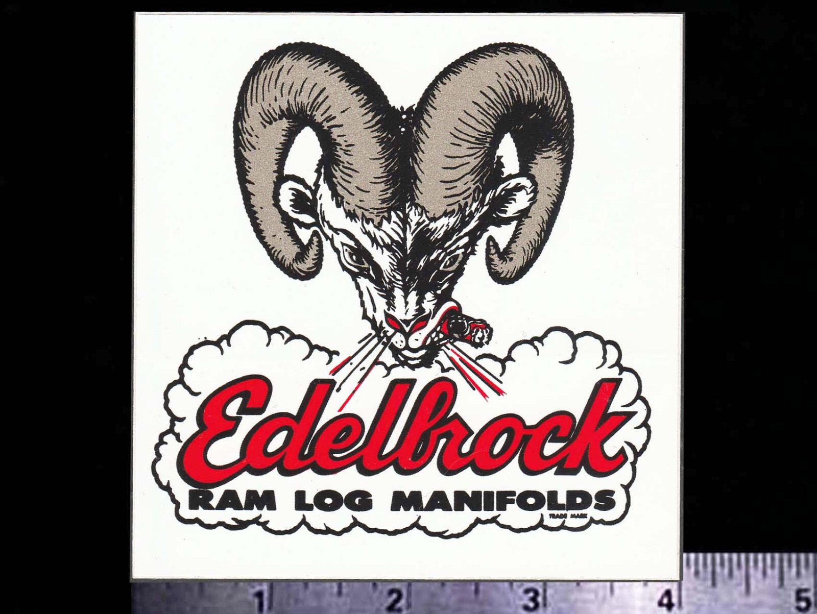 EDELBROCK Ram Log Manifolds - Original Vintage 1960’s 70\'s Racing Decal/Sticker