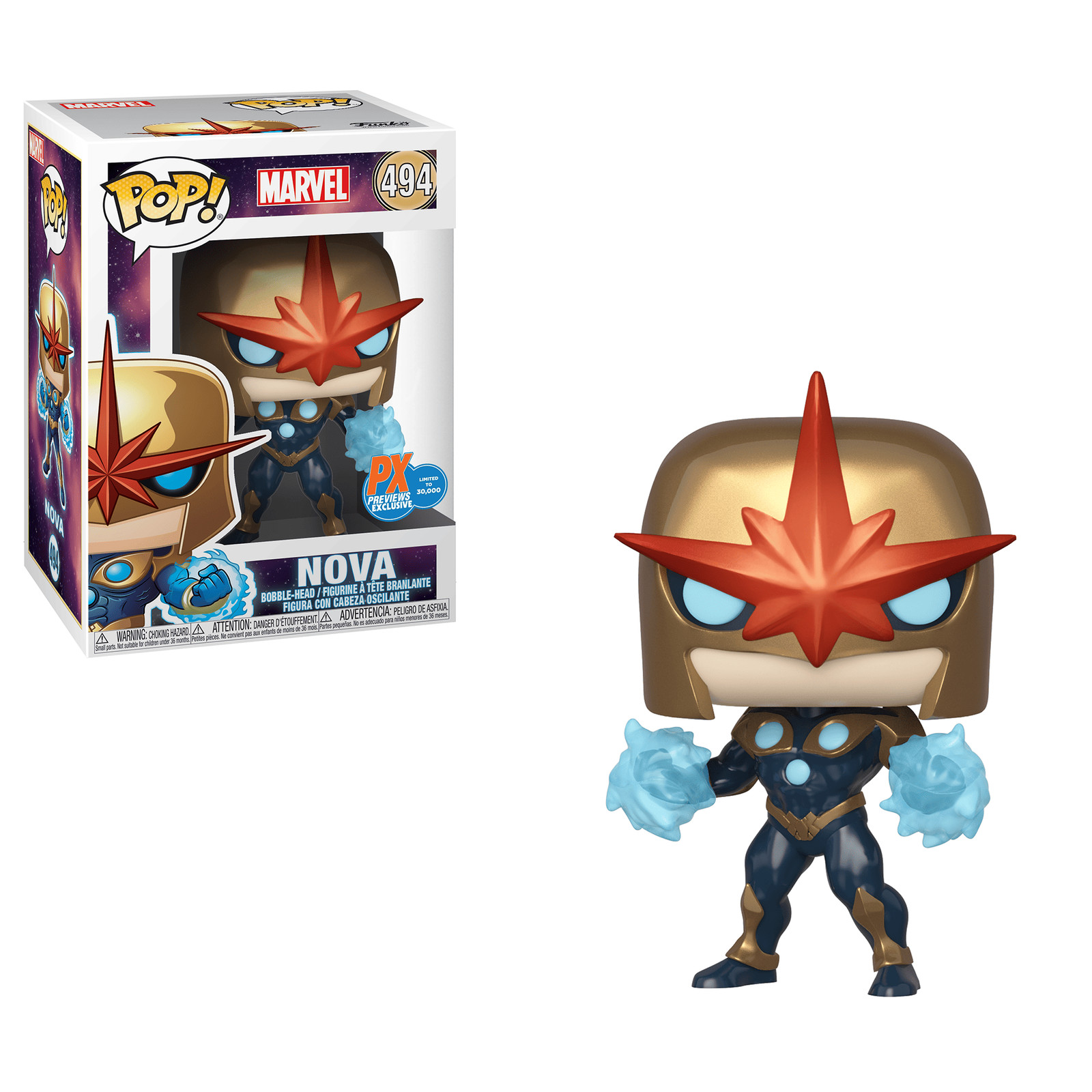 Funko Pop Marvel: Nova Prime #494 PX Previews Exclusive Metallic