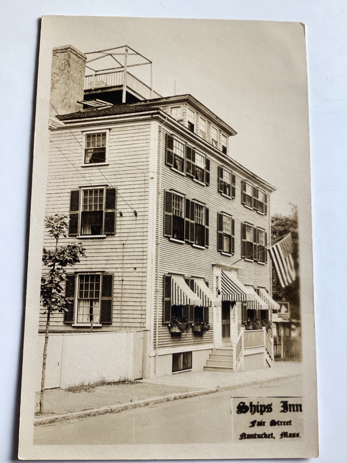 Nantucket Ships Inn Fair Street Restaurant Hotel RPPC PC  Postcards