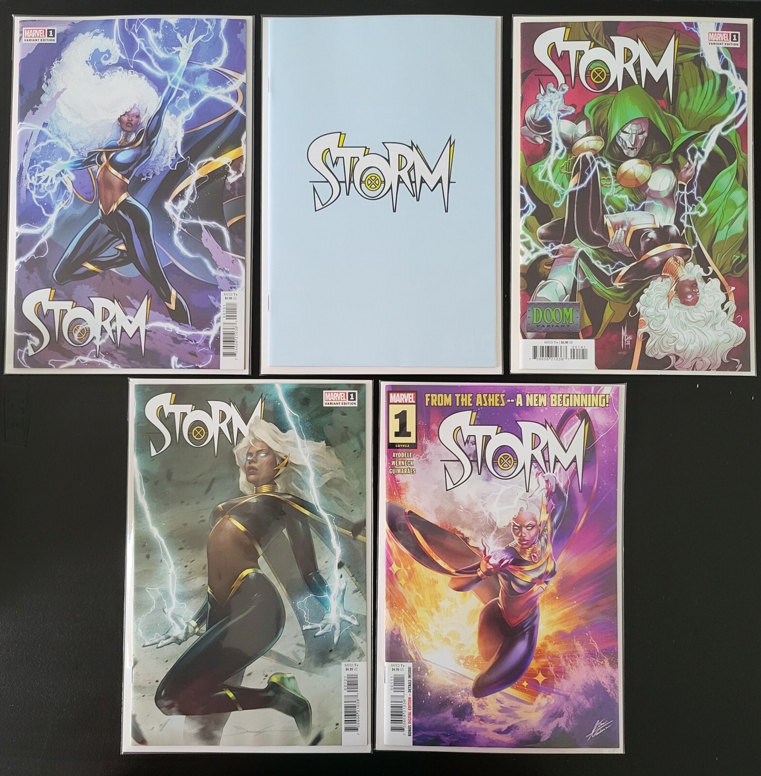 Storm #1 Lot, 5 Standard Covers, NM or Better , 1st