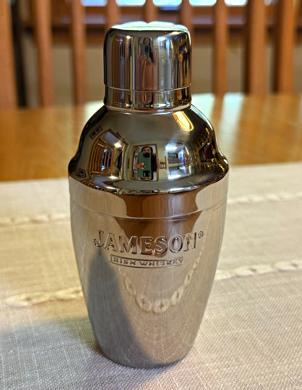 Jameson Irish Whisky Silver Metal Cocktail Shaker, Distillery Theme