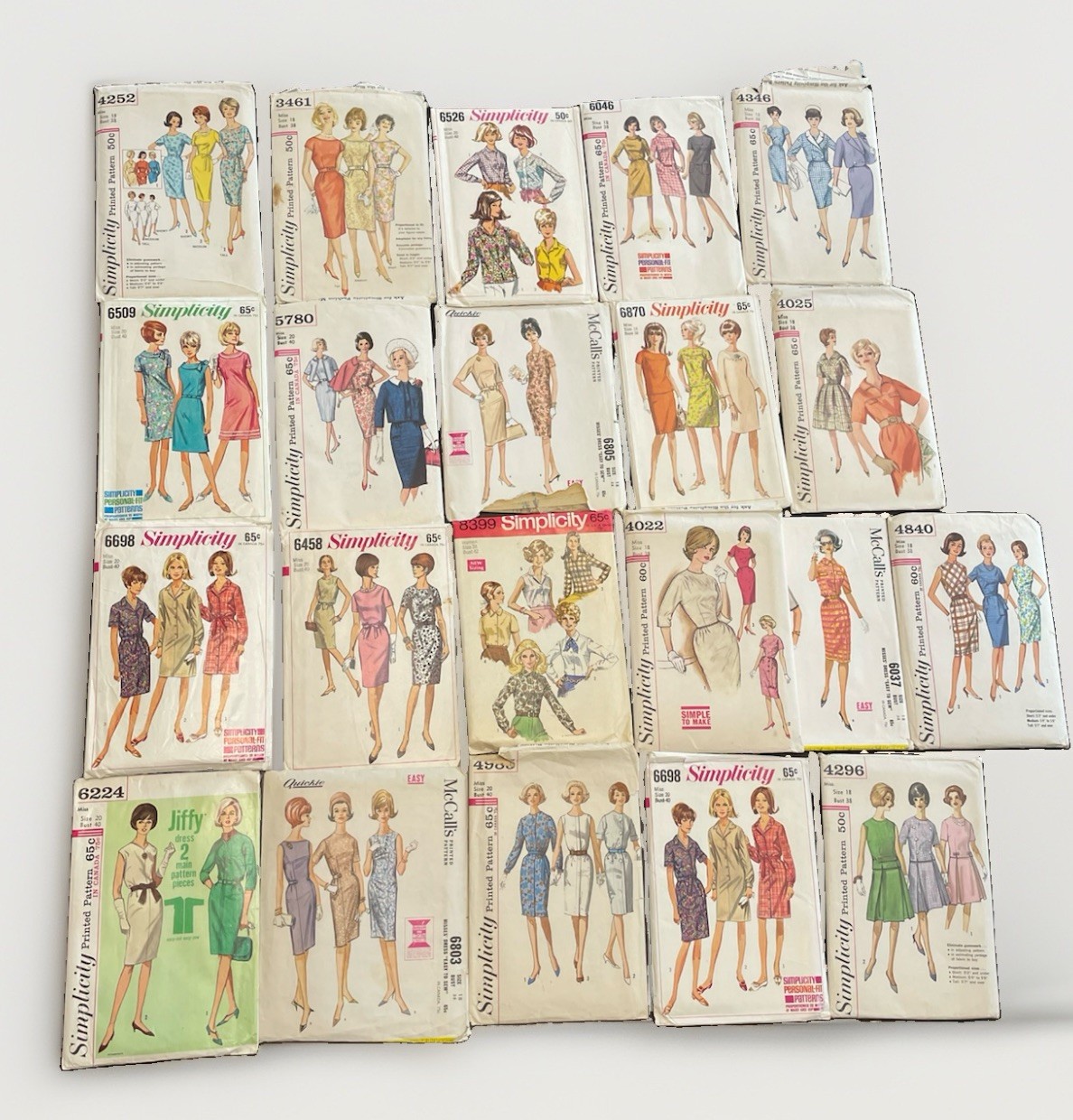 Vintage 1960s Sewing Pattern Lot 21 ( 11 UNCUT) Simplicity McCall\'s Dresses Tops