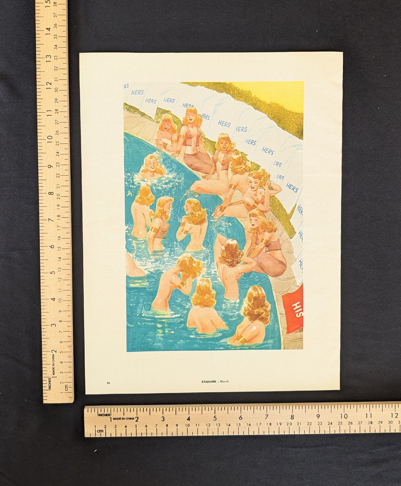 Vintage 1954 Esquire Magazine Color Print Ad Full Page 1950s Original Art Retro