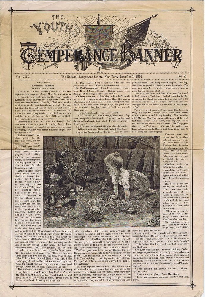 The Youth\'s Temperance Banner Newspaper, Vol. XXIX No. 21, November 1, 1894