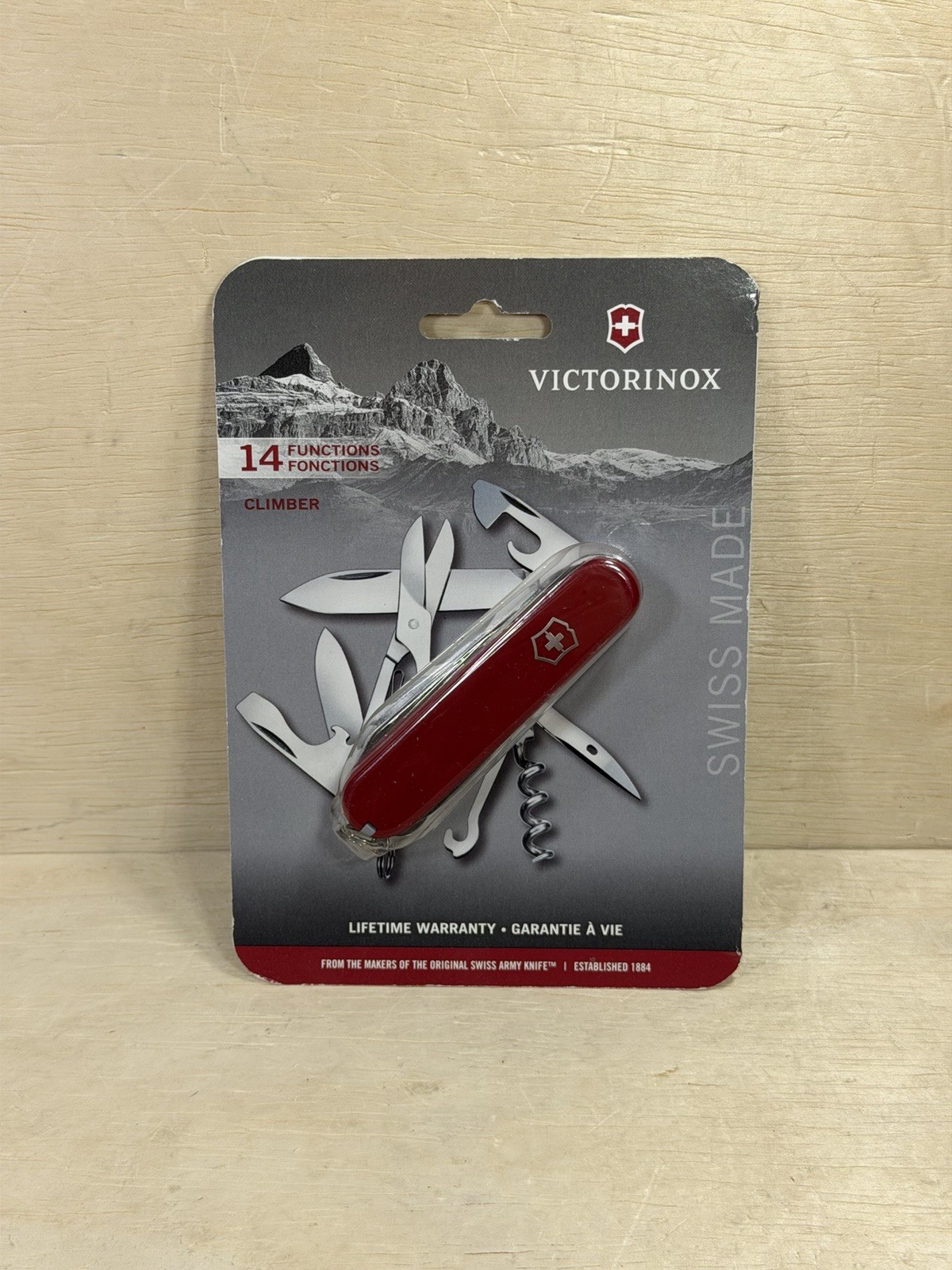 Swiss Army Knife, Red Climber, Victorinox 1.3703, 91mm, 14 Functions, New Sealed