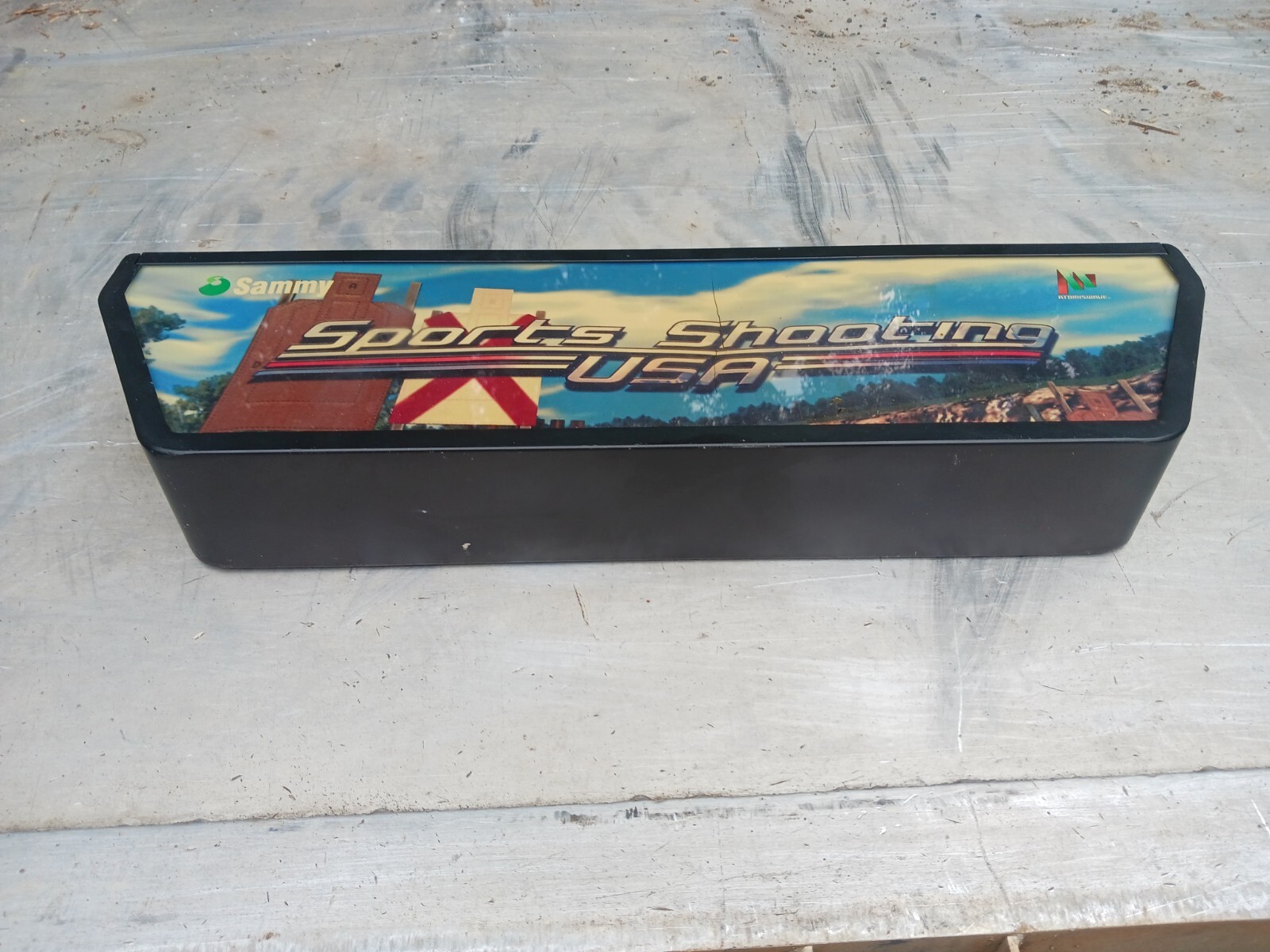 Sammy Atomiswave Sports Shooting USA Arcade Top Metal Marquee Light Housing+Case
