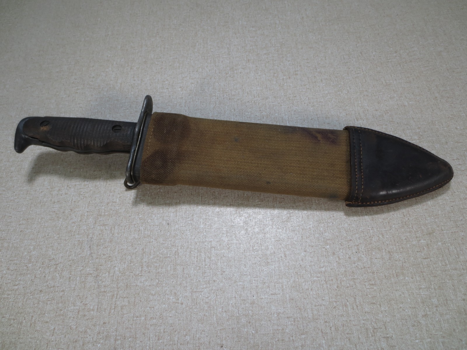 Original WW1 Bolo Fighting Knife US MOD 1917 C.T. Plumb St Louis 1918 Scabbard