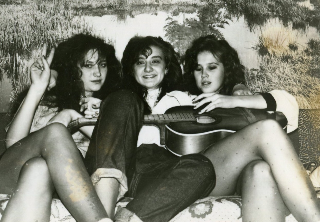 Pretty young woman guitar ussr vintage photo