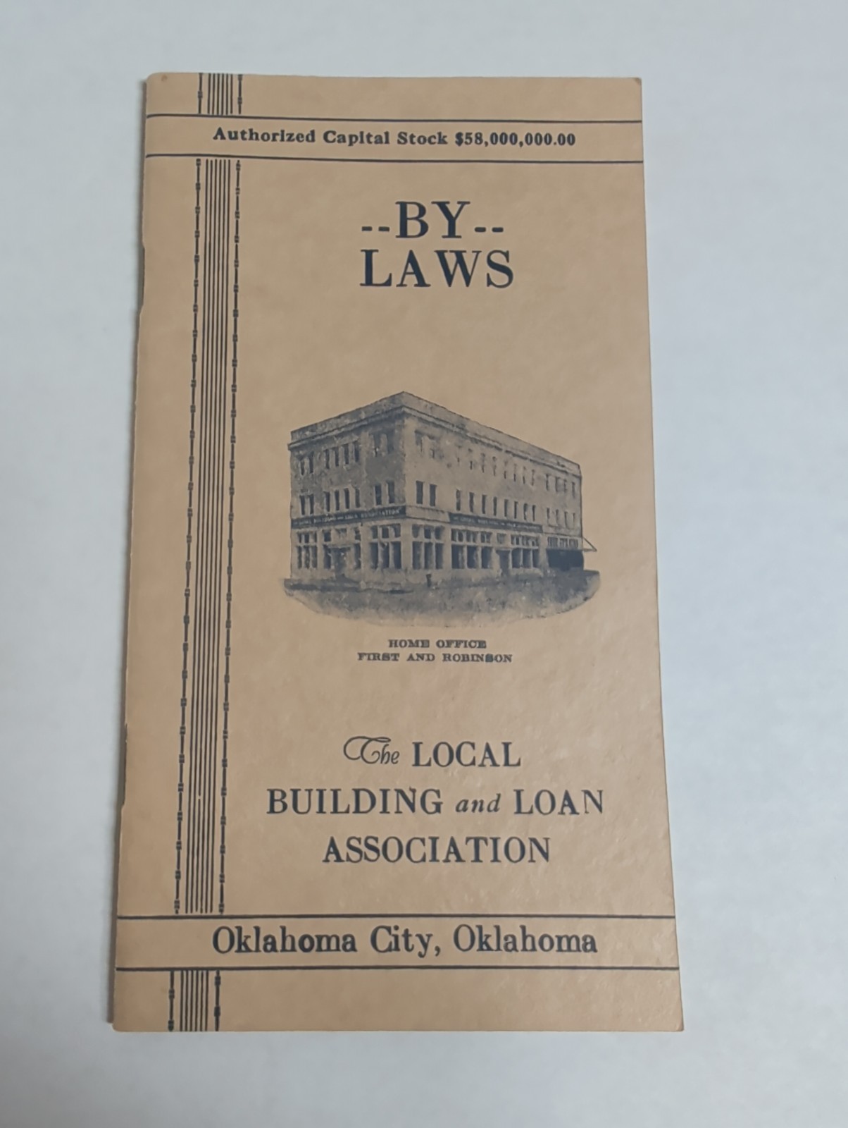 1925 Vintage Local Building & Loan Association BY LAWS Oklahoma City Oklahoma 