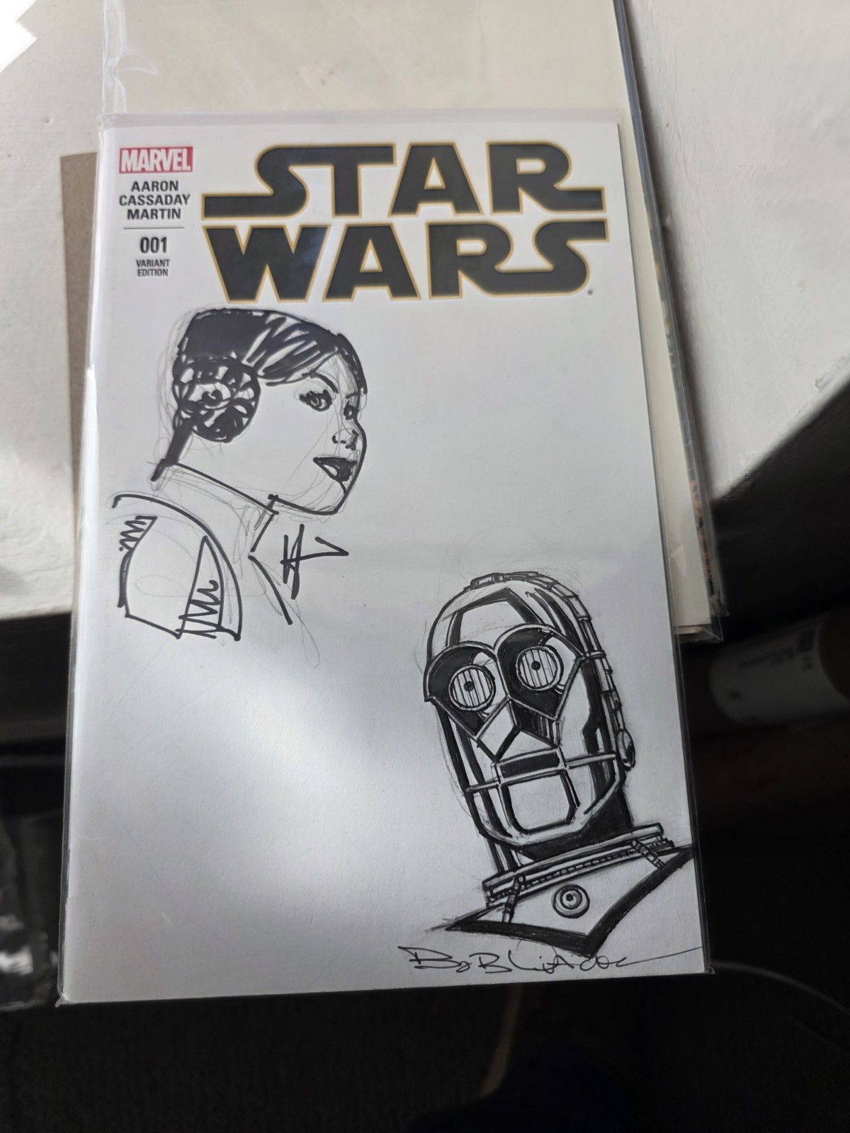  Howard Chaykin & Bob Wiacek Sketch Original Art Star Wars Comic Cover signed